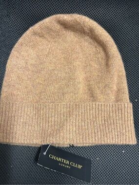 Charter Club Men's Cuffed Beanie in Light Tan